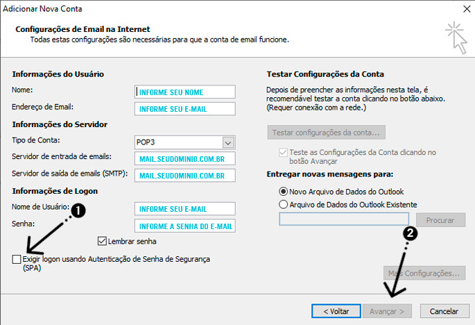 como configurar o outlook 005